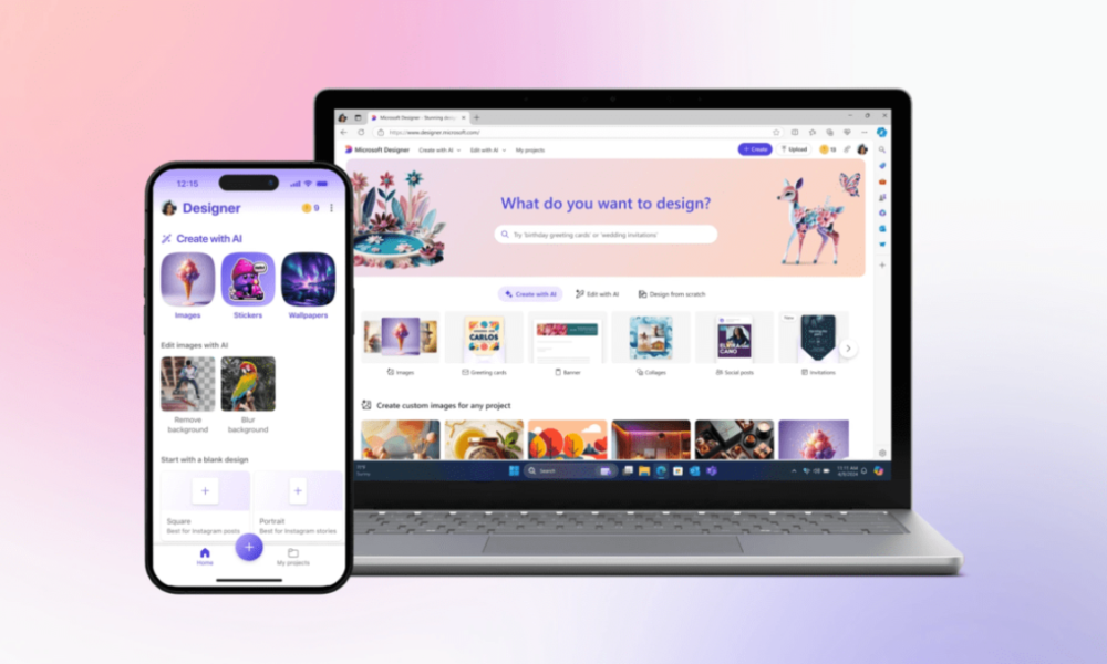 Microsoft Launches Its AI-Powered Designer App to iOS and Android, and It’s Similar to Canva