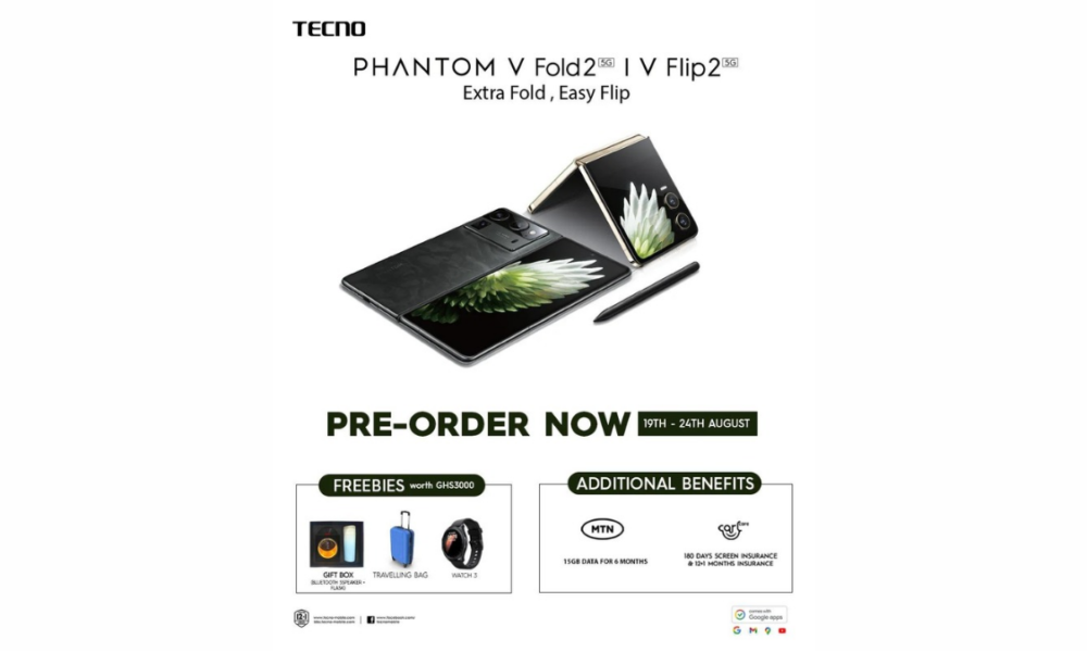 Tecno Phantom V Fold2 and V Flip2 Now Available for Pre-Order Ahead of Launch
